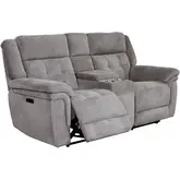 Richland Power Console Loveseat in Bristol Grey Fabric