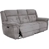 Richland Power Reclining Sofa in Bristol Grey Fabric