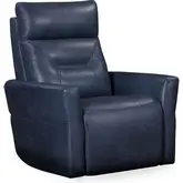Remmington Power Swivel Glider Recliner in Vintage Navy Blue Top Grain Leather