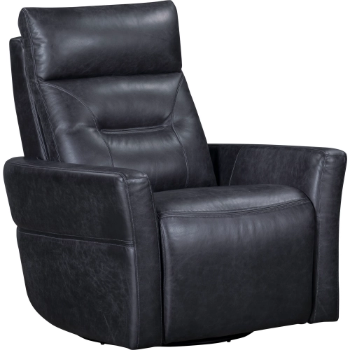 Remmington Power Swivel Glider Recliner in Vintage Slate Grey Top Grain Leather