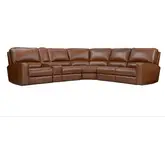 Rockford 6 Piece Power Reclining Sectional Sofa in Saddle Top Grain Leather