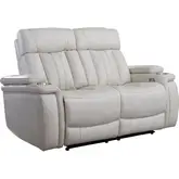 Royce Power Reclining Loveseat in Ivory Leatherette