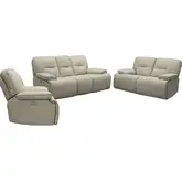 Spartacus Power Reclining Sofa Set in Oyster Beige Fabric