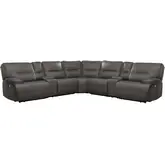 Spartacus 7 Piece Modular Power Reclining Sectional Sofa in Haze Grey Fabric