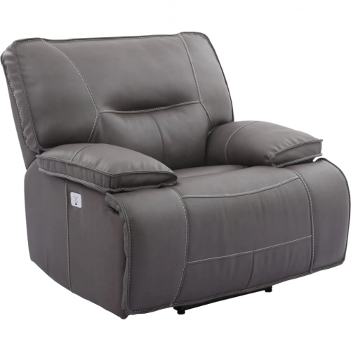 Spartacus Power Recliner in Haze Grey Leatherette