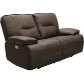 Spartacus Power Reclining Loveseat in Chocolate Brown Leatherette