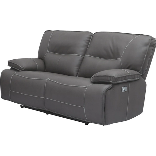 Spartacus Power Reclining Loveseat in Haze Grey Leatherette
