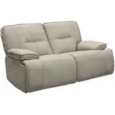 Spartacus Power Reclining Loveseat in Oyster Cream Leatherette