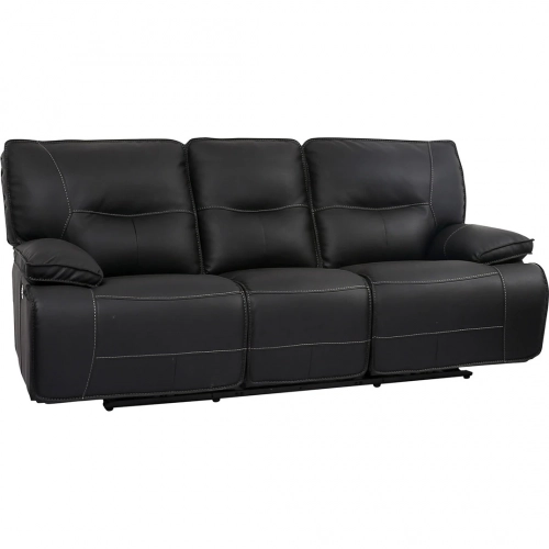 Spartacus Power Reclining Sofa in Black Leatherette