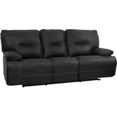 Spartacus Power Reclining Sofa in Black Leatherette