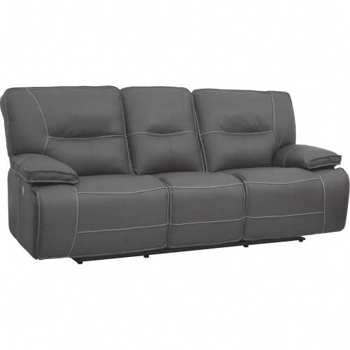 Spartacus Power Reclining Sofa in Haze Grey Leatherette