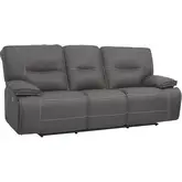 Spartacus Power Reclining Sofa in Haze Grey Leatherette