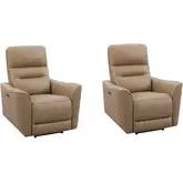 Taylor Power Zero Gravity Recliner in Brazilian Cappuccino Top Grain Leather (Set of 2)