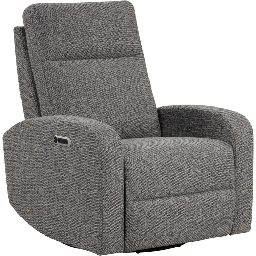 Thriller Power Swivel Glider Recliner in Grey Fabric