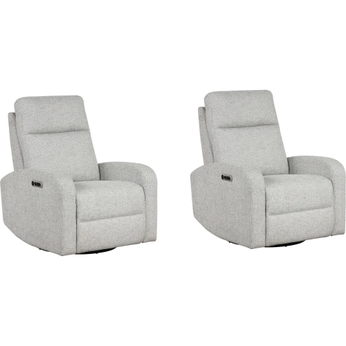 Thriller Power Swivel Glider Recliner in Multicolor Beige Fabric (Set of 2)