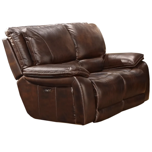 Vail Loveseat Dual Power Recliner with USB & Power Headrests in Burnt Sienna Leather