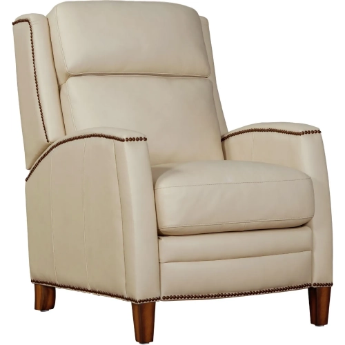 Vermont Manual Pushback Recliner in Pearl Glow Cream Top Grain Leather