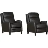 Vermont Manual Pushback Recliner in Slate Gray Top Grain Leather (Set of 2)