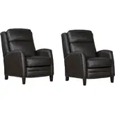 Vermont Power High Leg Recliner Power by FreeMotion in Slate Brown Top Grain Leather (Set of 2)