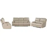 Whitman Freemotion Power Reclining Sofa Set in Verona Coffee Brown Top Grain Leather