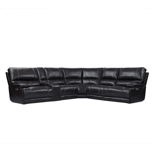 Whitman Verona 6 Piece Sectional Sofa in Coffee Top Grain Leather