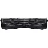 Whitman 7 Piece FreeMotion Power Cordless Reclining Sectional Sofa in Brown Leather