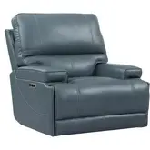 Whitman FreeMotion Power Cordless Recliner in Azure Top Grain Leather
