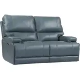 Whitman FreeMotion Power Cordless Loveseat in Azure Top Grain Leather