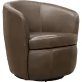 Barolo Swivel Club Chair in Vintage Brown Leather
