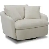 Boomer Large Swivel Chair with 2 Pillows in Sand Fabric