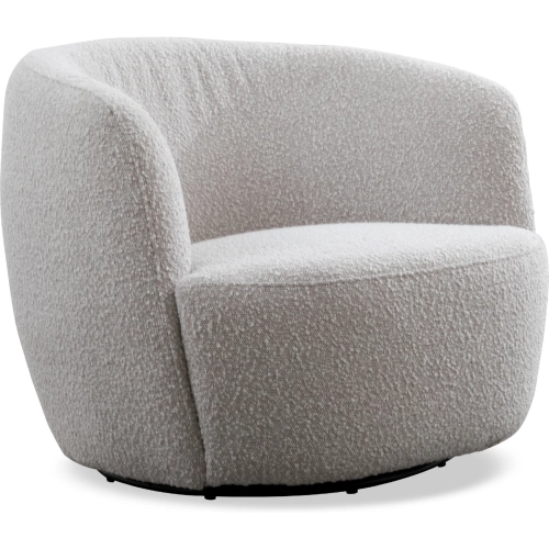 Carina Swivel Barrel Chair in Bloke Beige Cotton Fabric