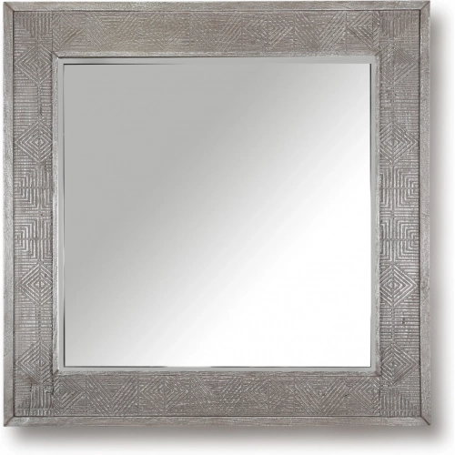 Crossings Serengeti Square Wall Mirror in Sandblasted Grey Wood