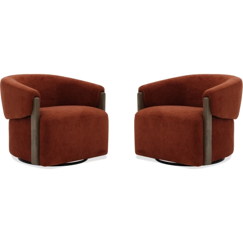 Finley Island Rust Swivel Accent Chair (Set of 2)