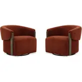 Finley Island Rust Swivel Accent Chair (Set of 2)