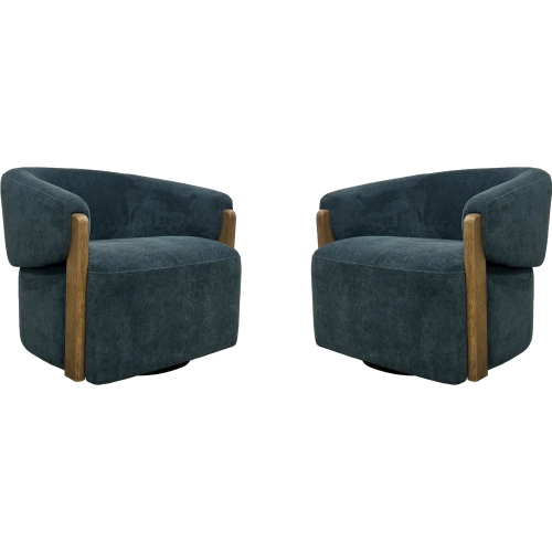 Finley Island Teal Swivel Accent Chair (Set of 2)