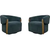 Finley Island Teal Swivel Accent Chair (Set of 2)