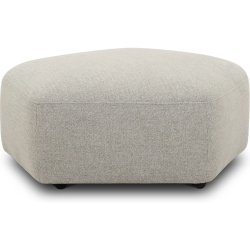 Playful Ottoman with Casters in Neutral Cobblestone Fabric
