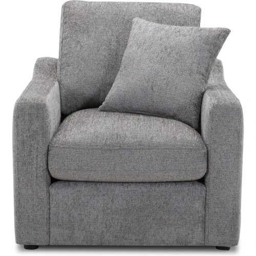 Surrender Accent Chair in Burmese Nature Grey Fabric