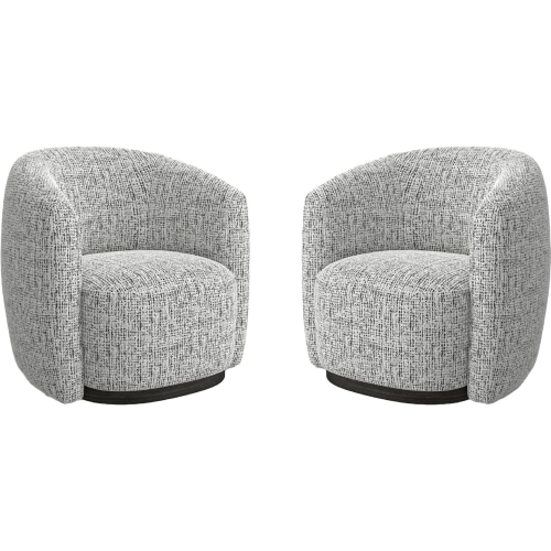 Tatum Swivel Accent Chair in Nightshade Grey Fabric (Set of 2)