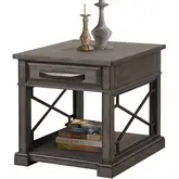 Sundance End Table with Power Center & USB in Smokey Grey Wood