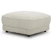 Utopia Ottoman with Casters in Ivory Fabric