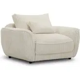 Utopia Accent Chair & A Half with Lumbar Pillow in Ivory Fabric