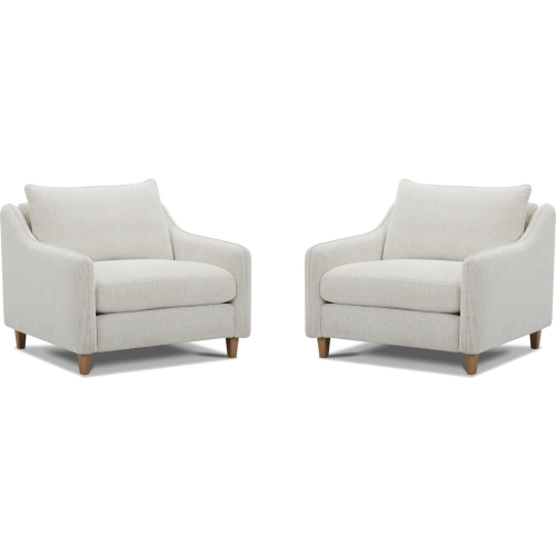 Vogue Accent Chair in Neutral Chalk Off White Fabric (Set of 2)