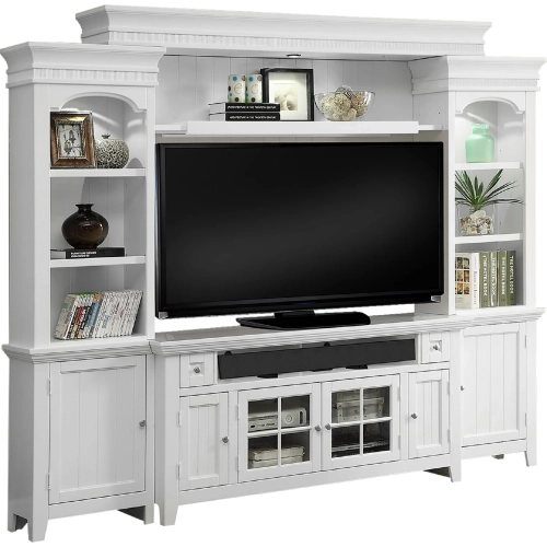 Tidewater 4 Piece 102" Entertainment Wall in Vintage White