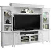 Tidewater 4 Piece 112" Entertainment Wall in Vintage White