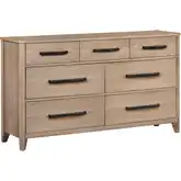 Breckenridge 7 Drawer Dresser in Mocha Brown Wood