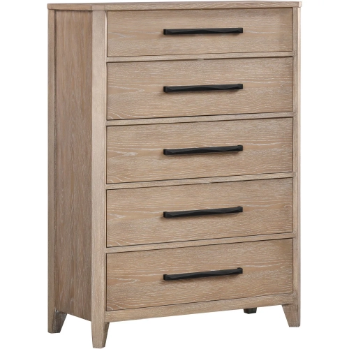 Breckenridge 5 Drawer Chest in Mocha Brown Wood