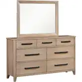 Breckenridge Dresser & Mirror in Mocha Brown Wood