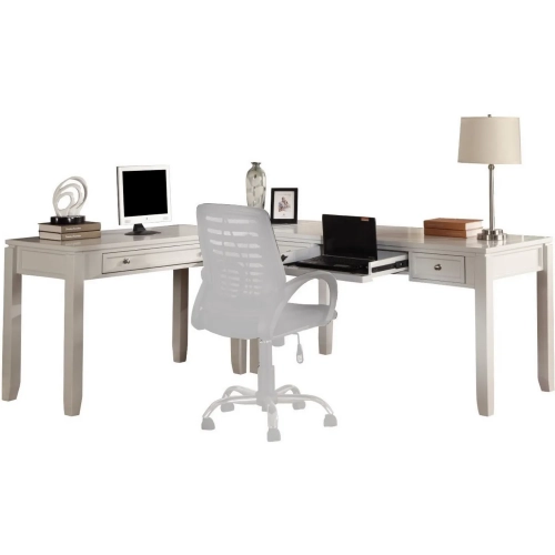 Boca L Shape Desk in Cottage White Wood