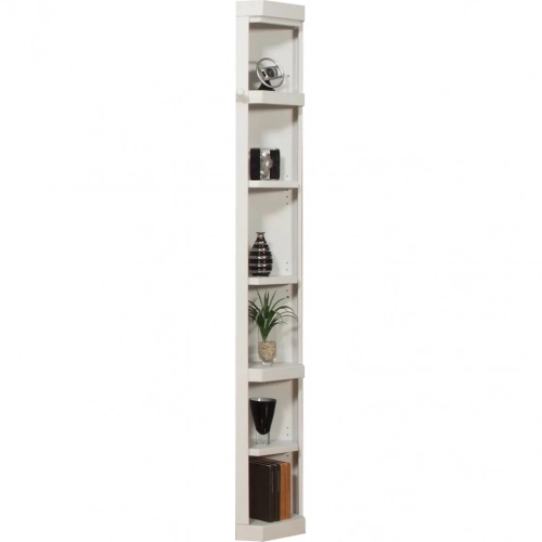 Boca Outside Corner Bookcase in Cottage White Wood